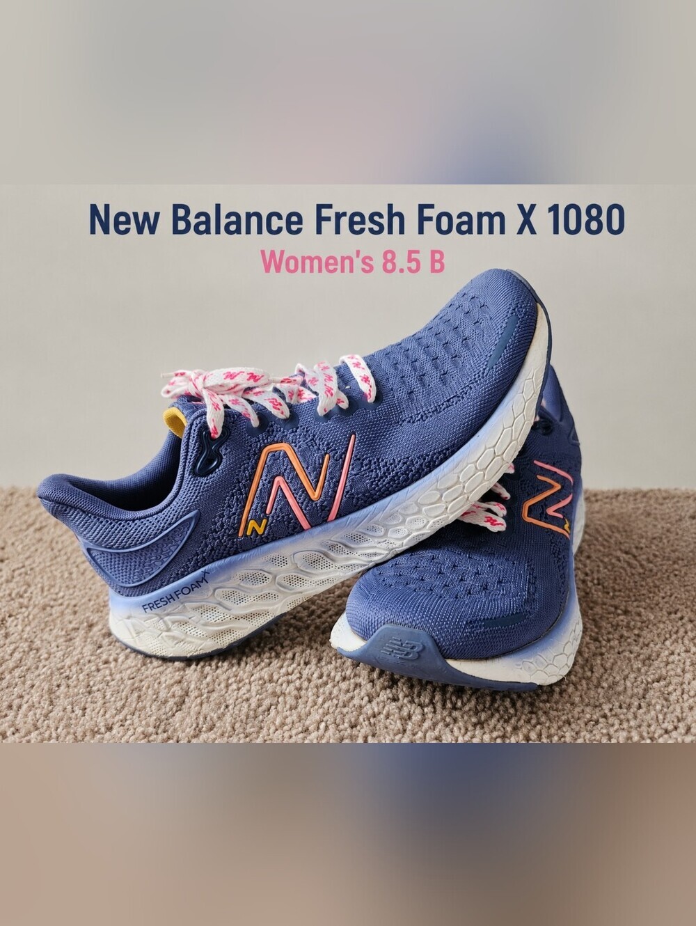 New Balance Fresh Foam X 1080 Women's 8.5 B Running Shoes Blue Pink